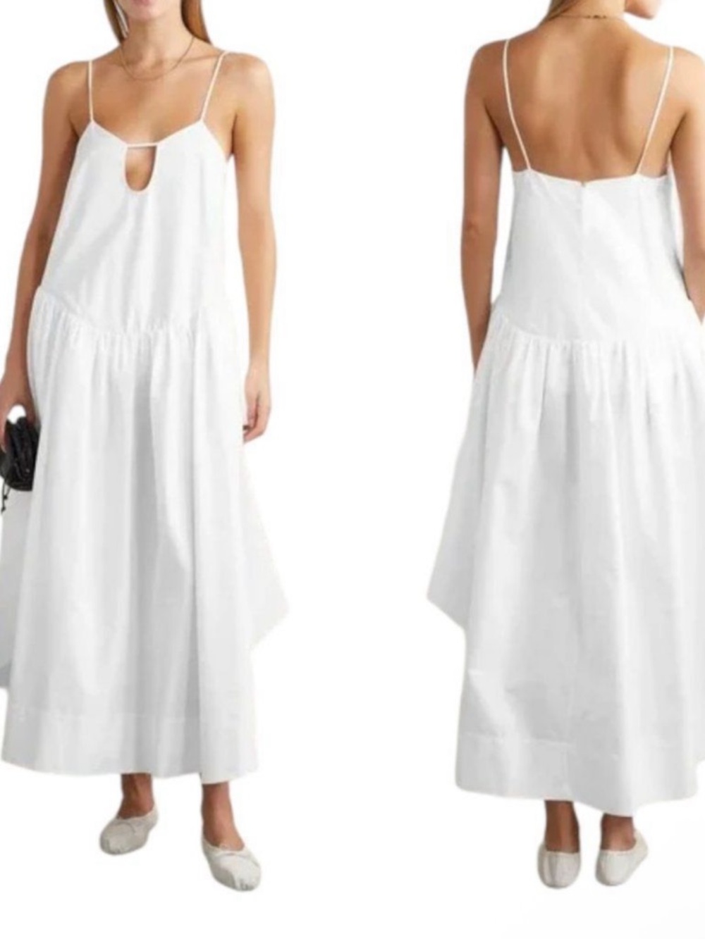 KHAITE Khaite Norelle Cutout Poplin Maxi Dress Womens Size 8